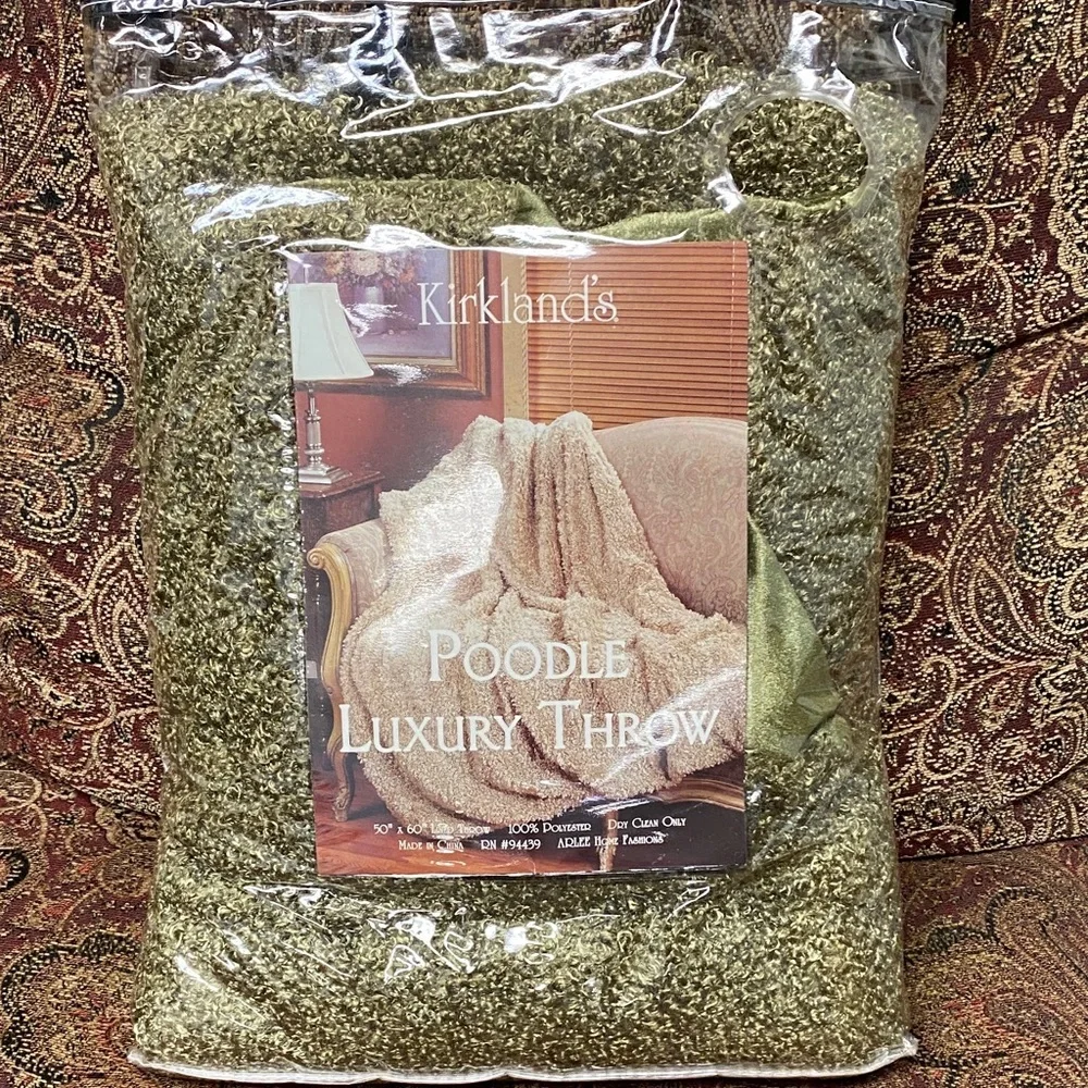 Kirklands Poodle Luxury Throw - Green